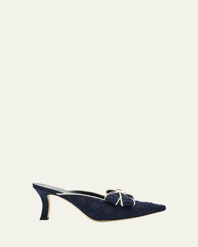 Circolu Embroidered Bow Mules